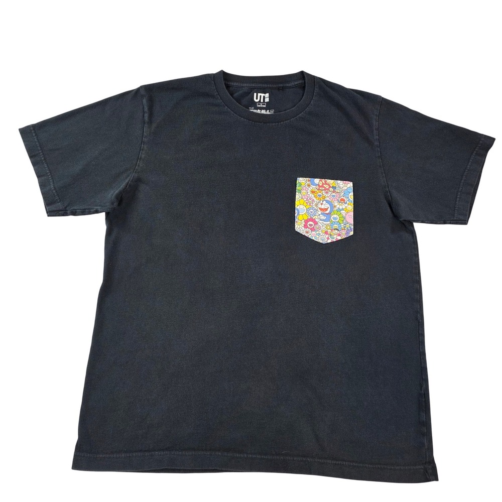 Uniqlo Takashi Murakami Doraemon Pocket Graphic T-Shirt Black Lg Mens Collector